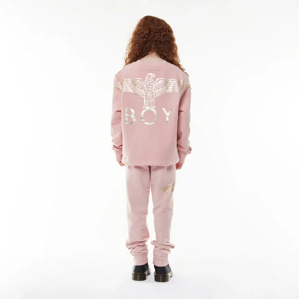 BOY EAGLE KIDS JOGGERS - PINK/GOLD - Image 2
