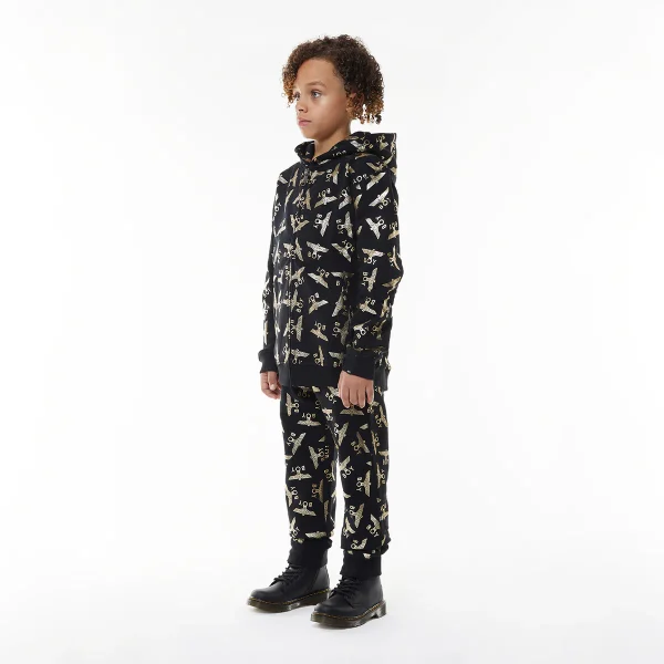 BOY REPEAT ZIP KIDS HOODIE - BLACK/GOLD - Image 6