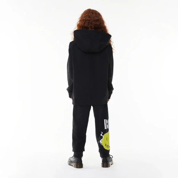 BOY KIDS TEXT HOODIE - BLACK - Image 2