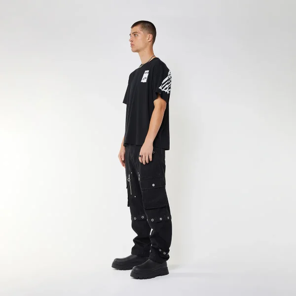 BOY TAPE EAGLE BACKPRINT T-SHIRT - BLACK/WHITE - Image 2
