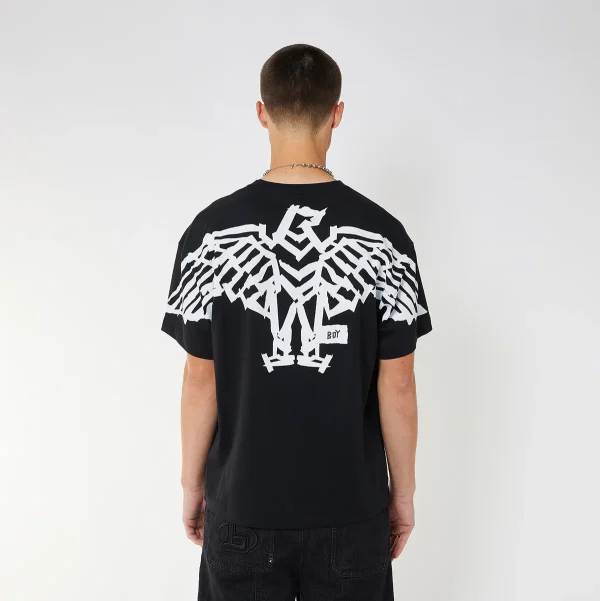 BOY TAPE EAGLE BACKPRINT T-SHIRT - BLACK/WHITE - Image 7