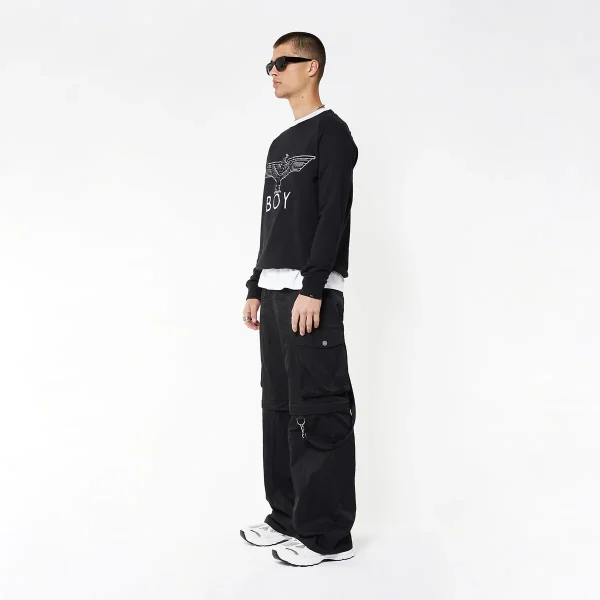 BOY EAGLE APPLIQUE SWEATSHIRT - BLACK - Image 6