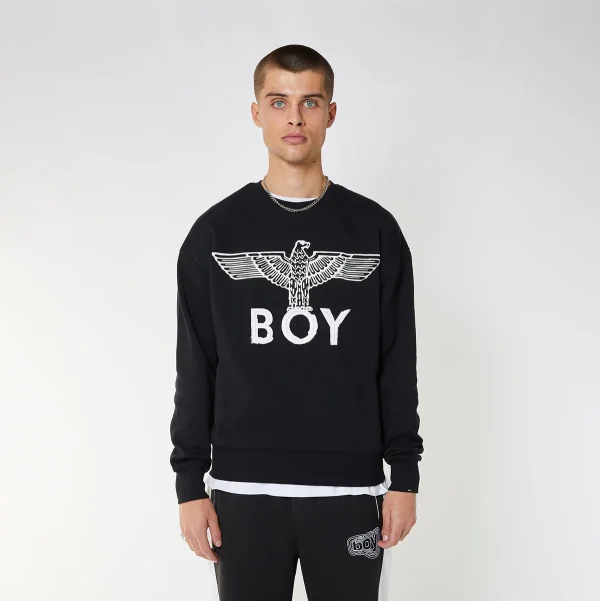 BOY EAGLE SCRIBBLE SWEATSHIRT - BLACK/WHITE - Image 6