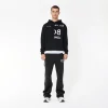 BOY EAGLE TYPO EMBROIDERY HOODIE - BLACK - Image 3
