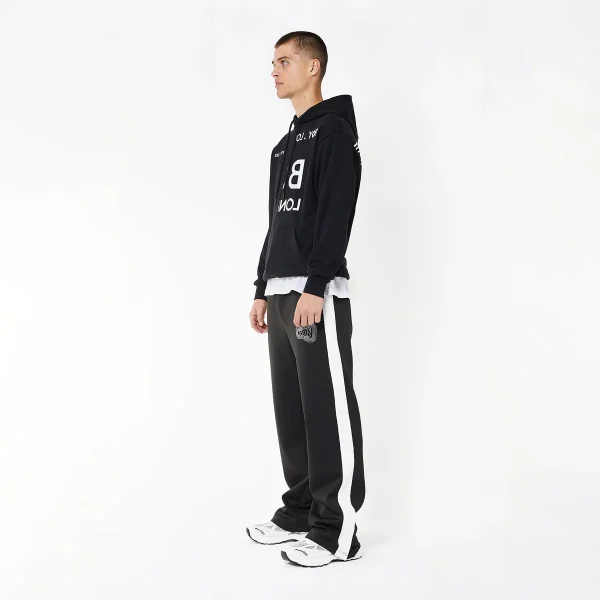 BOY EAGLE TYPO EMBROIDERY HOODIE - BLACK - Image 2