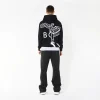 BOY EAGLE TYPO EMBROIDERY HOODIE - BLACK - Image 6