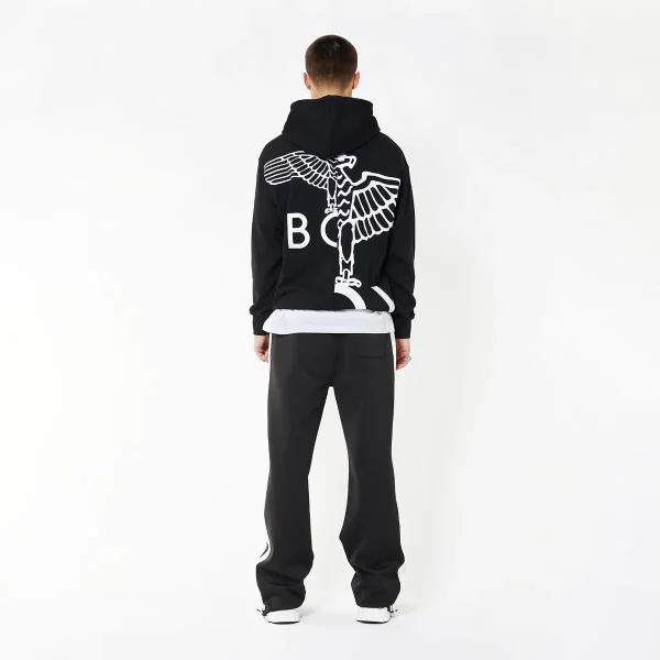 BOY EAGLE TYPO EMBROIDERY HOODIE - BLACK - Image 6