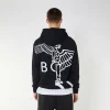 BOY EAGLE TYPO EMBROIDERY HOODIE - BLACK - Image 7