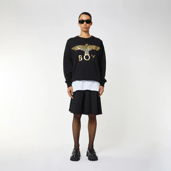 BOY EAGLE SWEATSHIRT WOMENS - BLACK/GOLD - Image 3