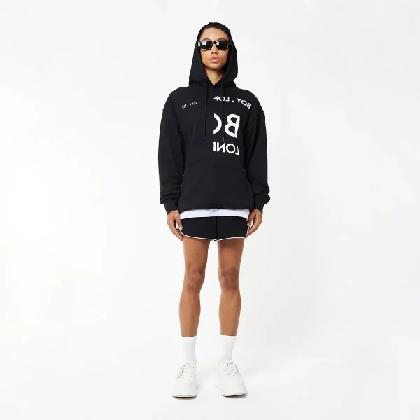 BOY EAGLE TYPO EMBROIDERY HOODIE WOMENS - BLACK - Image 3