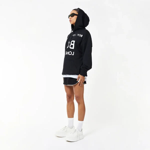 BOY EAGLE TYPO EMBROIDERY HOODIE WOMENS - BLACK - Image 2