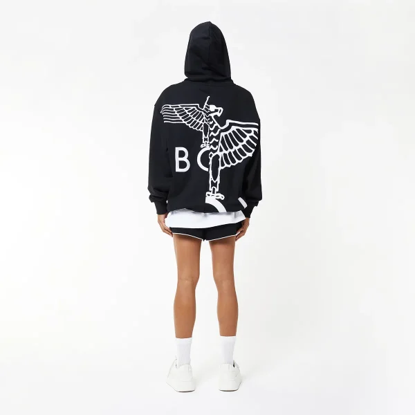 BOY EAGLE TYPO EMBROIDERY HOODIE WOMENS - BLACK - Image 4
