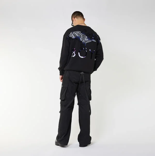 BOY EAGLE FLOCK SWEATSHIRT - BLACK - Image 3