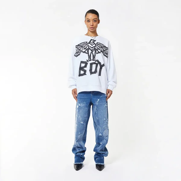BOY TAPE EAGLE SWEATSHIRT WOMENS - WHITE - Image 4