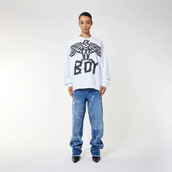BOY TAPE EAGLE SWEATSHIRT WOMENS - WHITE - Image 6