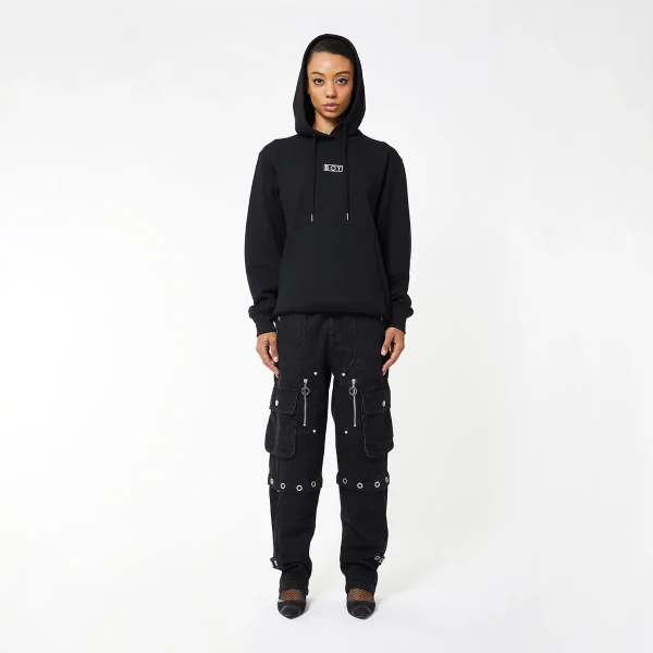 BOY EAGLE FLOCK HOODIE WOMENS - BLACK - Image 5