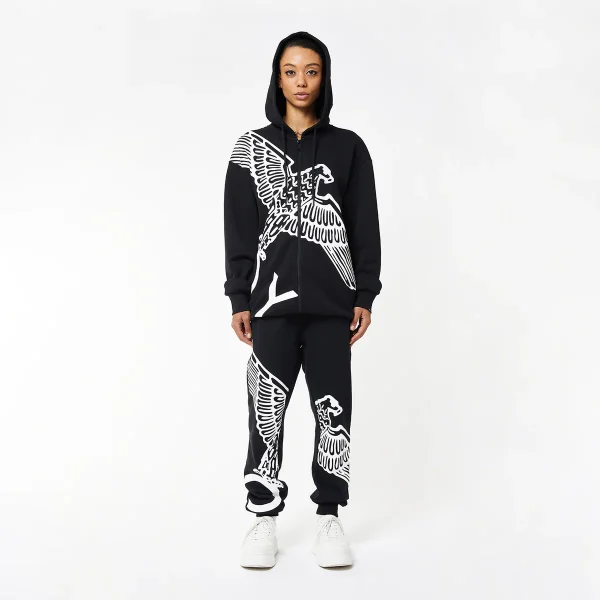 BOY WINGSPAN ZIP HOODIE WOMENS - BLACK/WHITE - Image 3