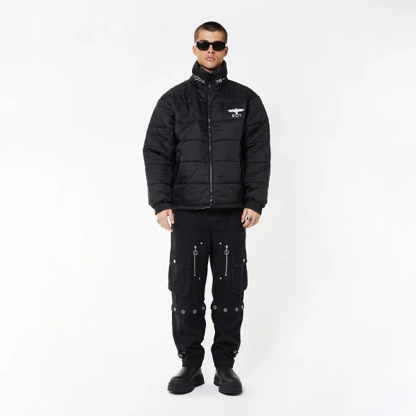 BOY EAGLE REVERSIBLE JACKET - BLACK/SILVER - Image 6