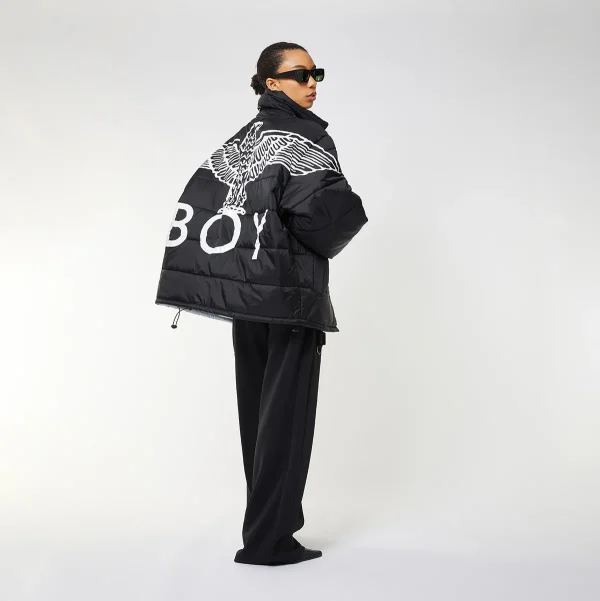 BOY EAGLE REVERSIBLE JACKET WOMENS - BLACK/SILVER - Image 3