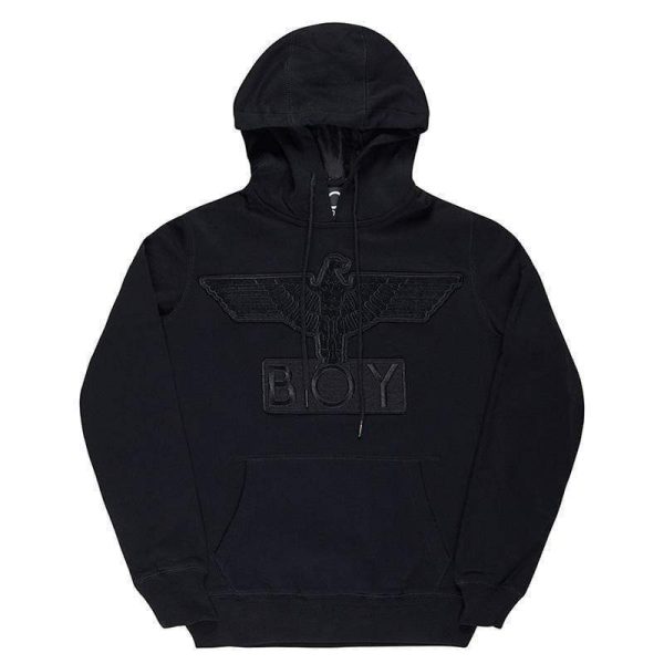 BOY EAGLE APPLIQUE HOODIE - BLACK - Image 2