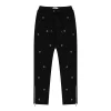 MULTI EYELET TRACK PANTS - BLACK